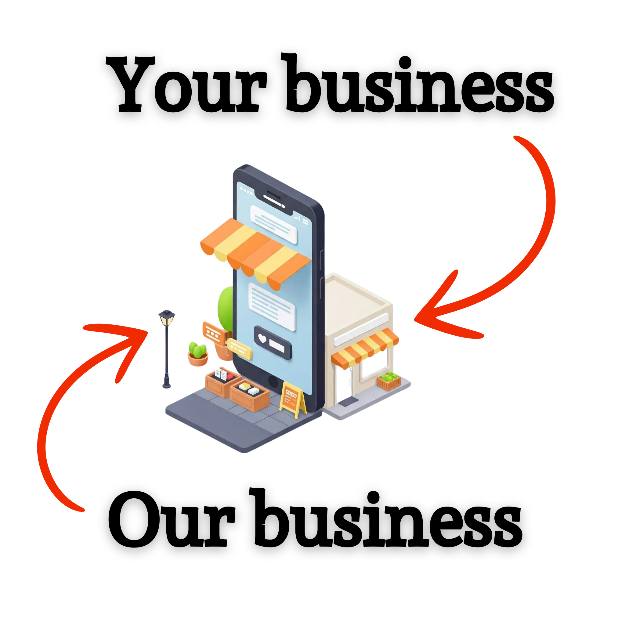 A visual comparison of two business models, with one being old-fashioned and the other being modern.